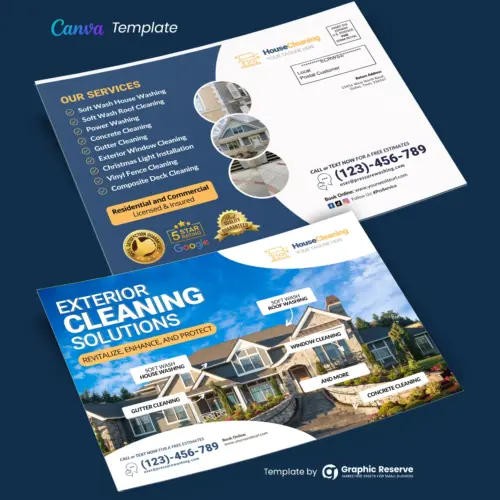 Exterior Cleaning EDDM Mailer Canva Design