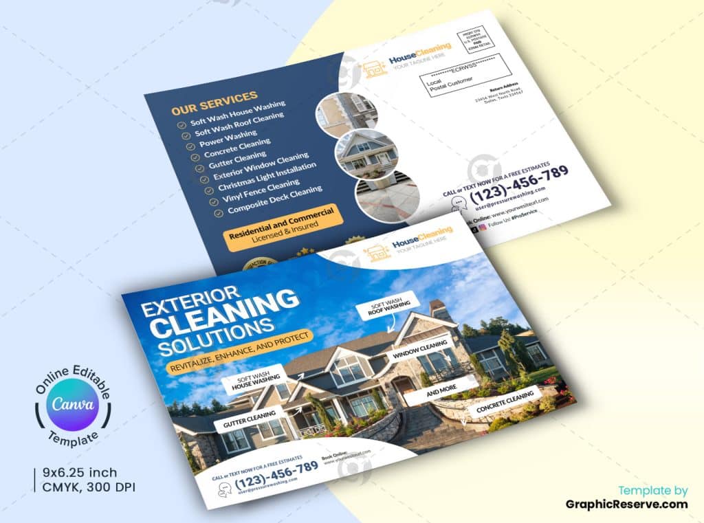 Exterior Cleaning EDDM Mailer Canva Design