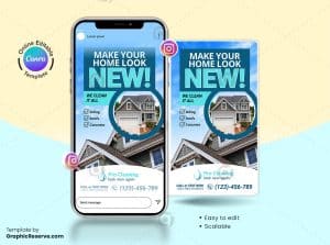 Exterior Cleaning Social Media Banner – Canva template