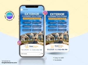 Exterior Cleaning Social Media Banner – Canva template