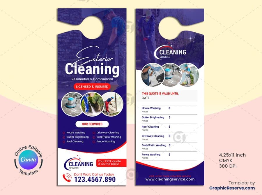 Cleaning Service Marketing Material Canva Template Bundle - Image 5