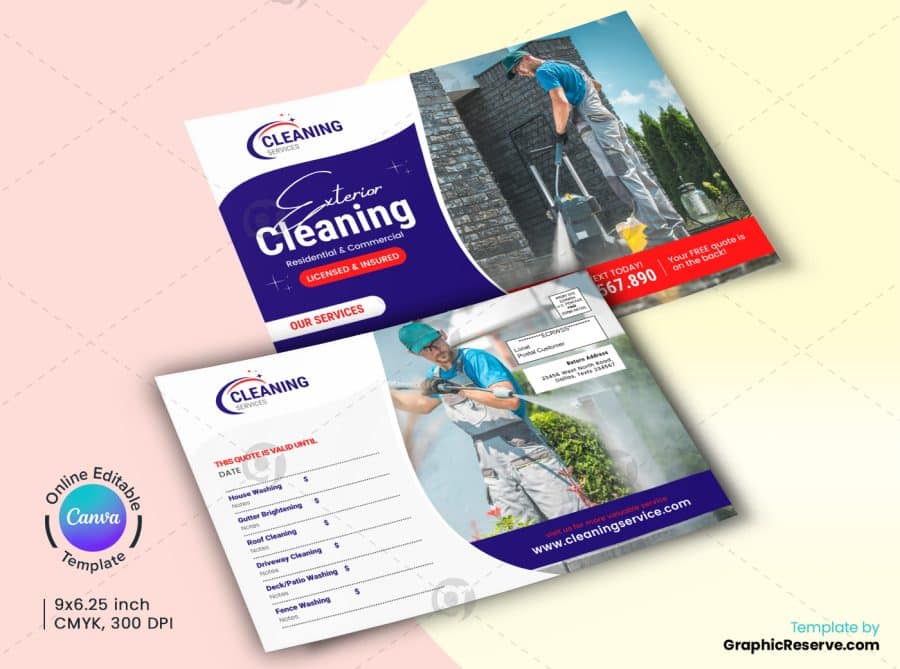 Cleaning Service Marketing Material Canva Template Bundle - Image 4