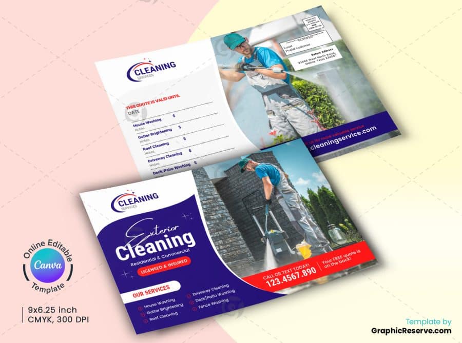 Cleaning Service Marketing Material Canva Template Bundle - Image 3