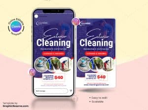 Exterior Cleaning Service Social Media Canva Banner – Canva template
