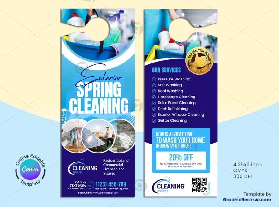Exterior Cleaning Services Canva Door Hanger - Image 2