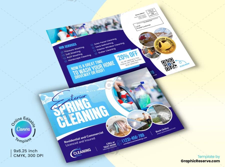 Exterior Cleaning Marketing Material Canva Template Bundle - Image 3