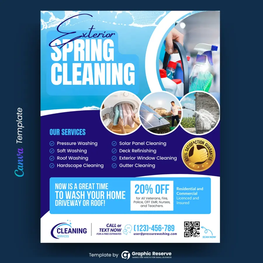 Exterior Cleaning Services Canva Flyer