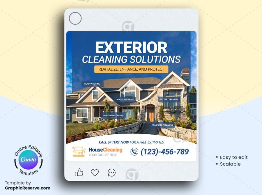 Editable Canva Exterior Cleaning Banner Templates for Facebook & Instagram Ads
