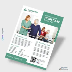 Home Care Assistant Flyer Template for Care Services