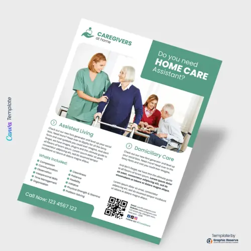 Home Care Assistant Canva Flyer