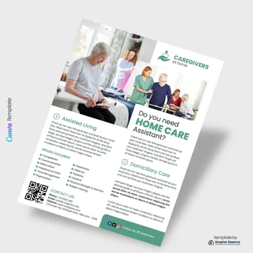 Home Care Assistant Flyer Canva Template