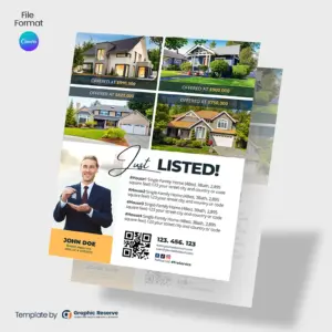 Listed Real Estate Broker Canva Flyer