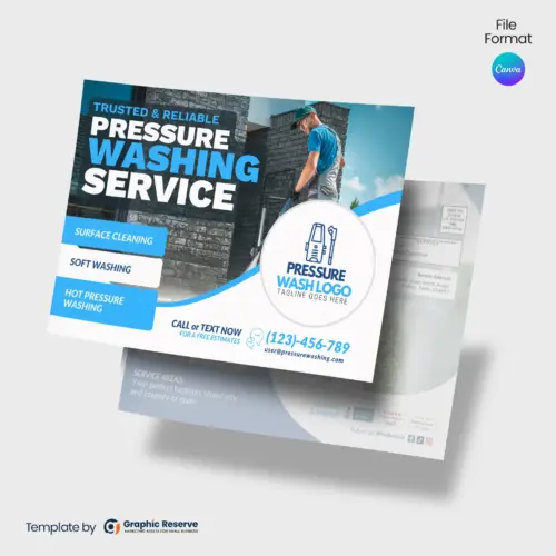 Pressure Wash Service EDDM Mailer Canva Template