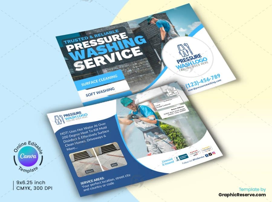 Pressure Wash Service EDDM Mailer Canva Template - Image 2