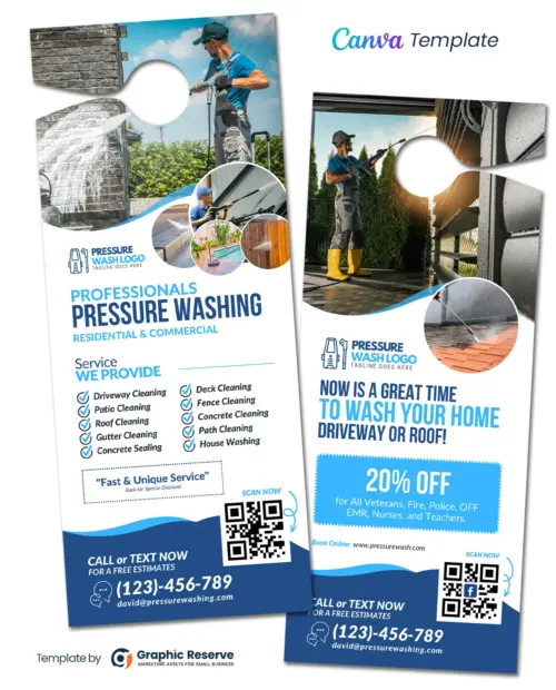 Pressure Washing Canva Door Hanger