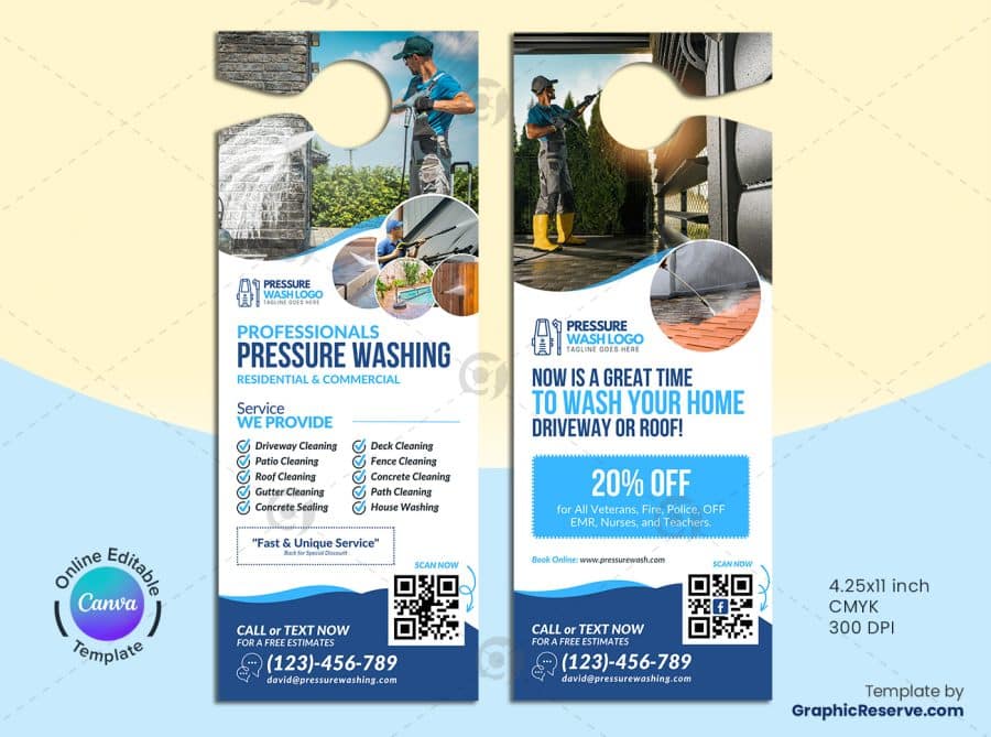 Pressure Washing Canva Door Hanger - Image 2