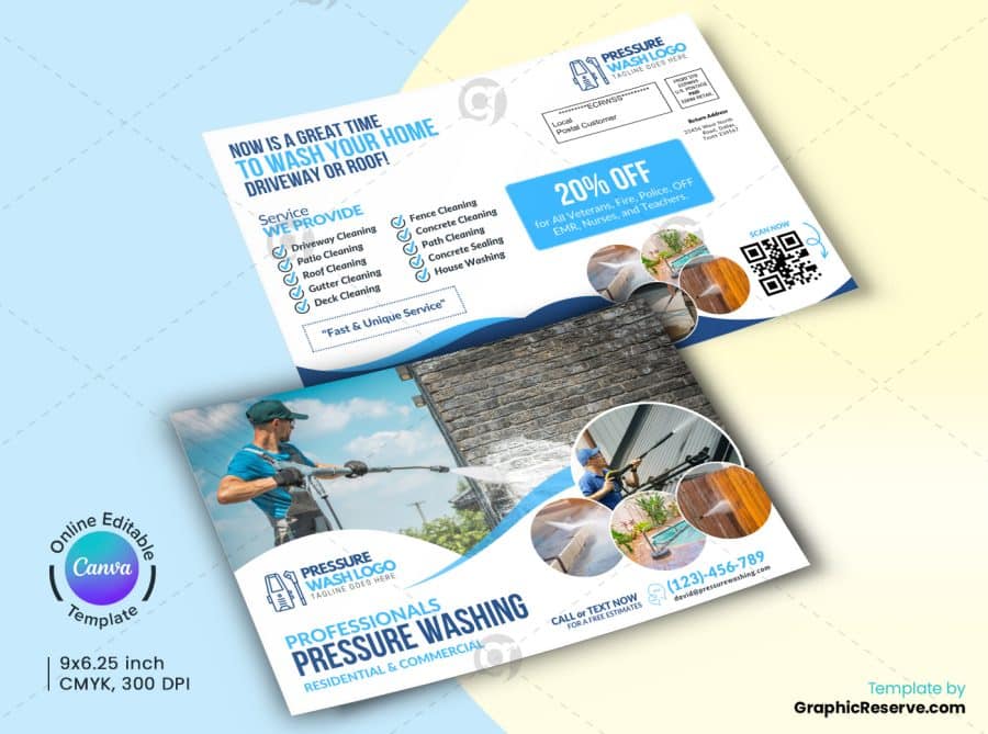 Pressure Washing Canva EDDM Mailer
