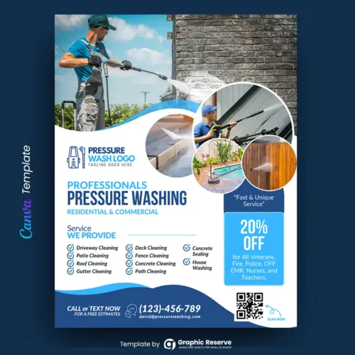 Pressure Washing Canva Flyer