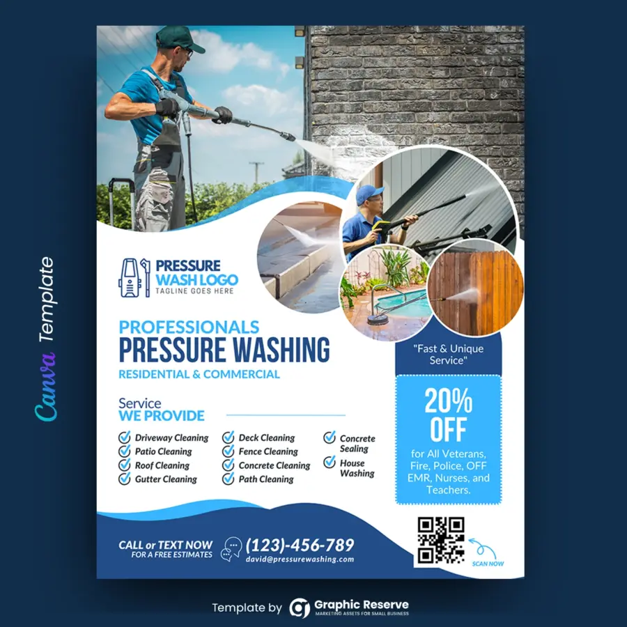 Pressure Washing Canva Flyer