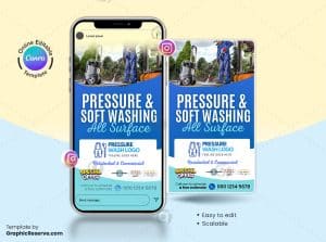 Customizable Canva Templates for Pressure Washing Ads – Canva template