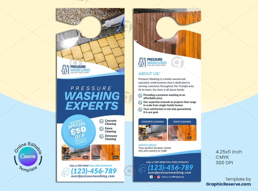 Pressure Washing Marketing Material Canva Template Bundle - Image 5