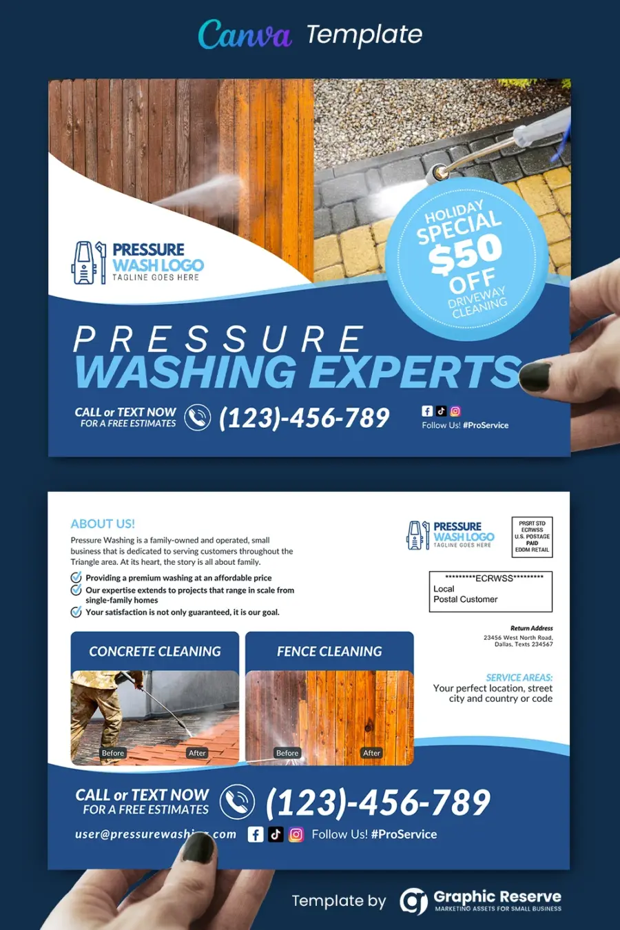 Pressure Washing Experts Canva EDDM Design