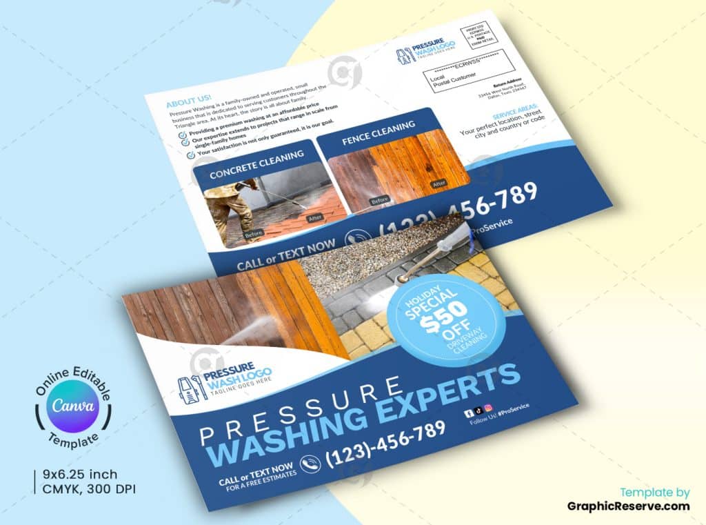 Pressure Washing Experts Canva EDDM Design