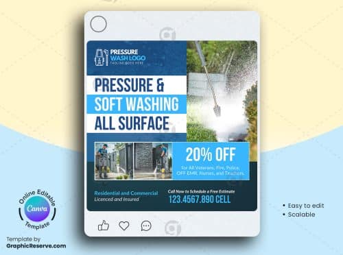 Pressure Washing Social Media Banner Design