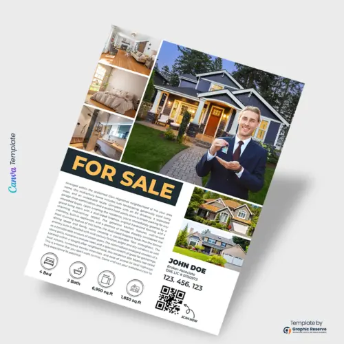 Real Estate For Sale Broker Canva Flyer