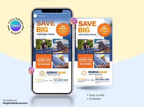 Save Big with Solar Instagram Story Canva Template