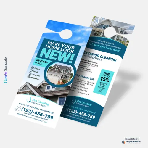 Soft Washing Door Hanger Canva Design