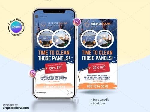 Solar Cleaning Service Instagram Story Canva Banner