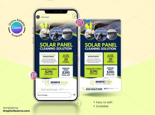 Solar Panel Cleaning Instagram Story Canva Banner