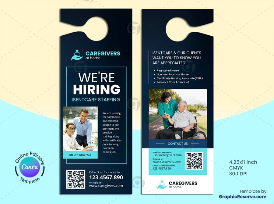 Caregivers Hiring Canva Door Hanger - Image 2