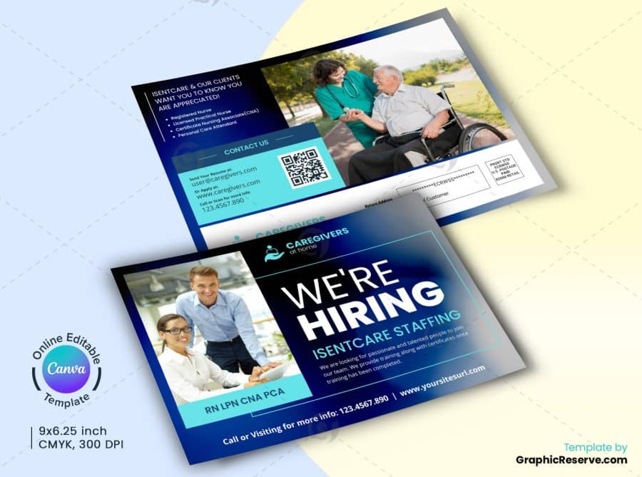 Caregivers Hiring Marketing Materials Canva Template Bundle - Image 3