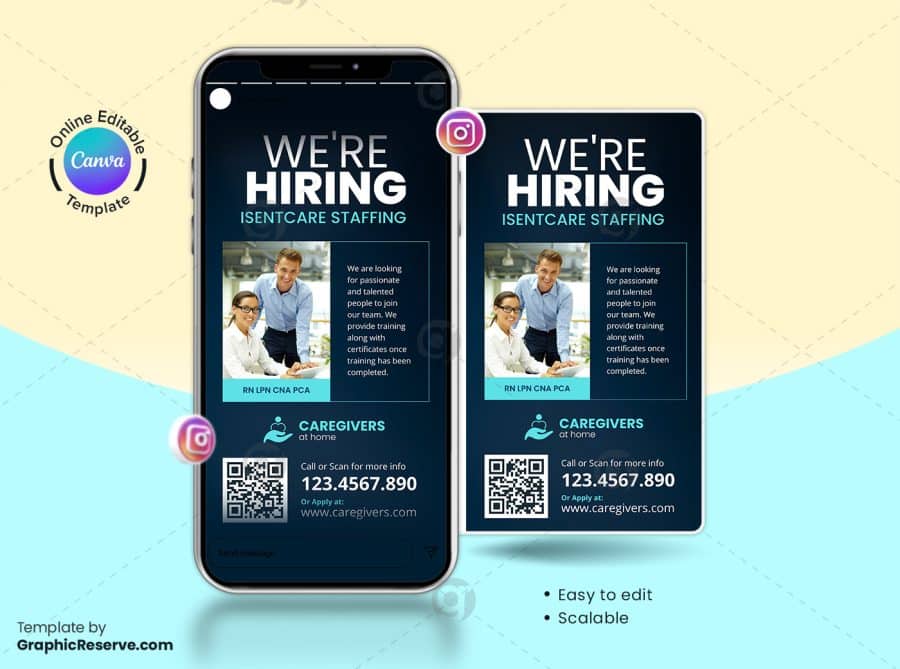 Caregivers Hiring Canva Instagram Story Banner