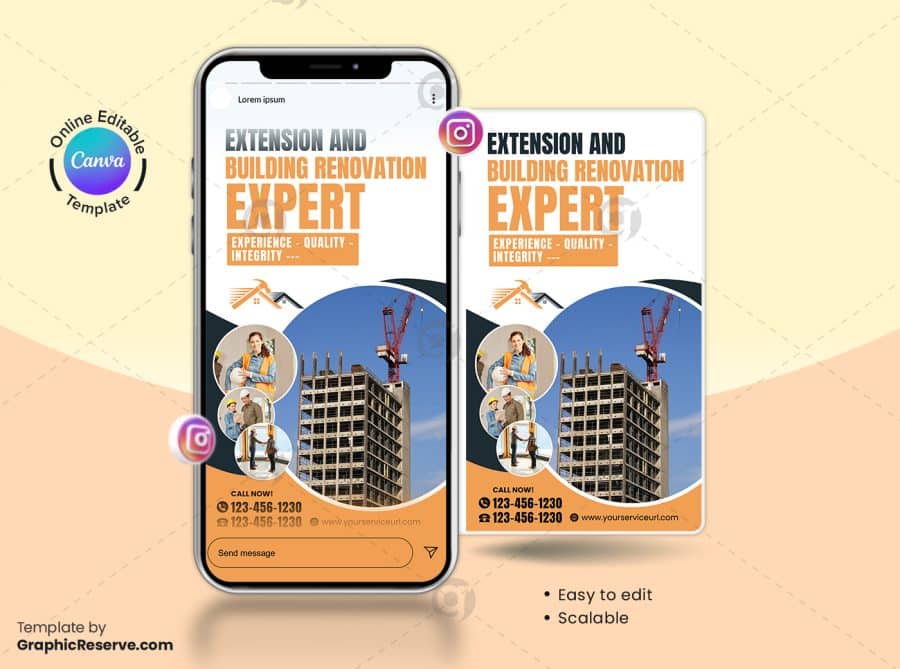 Construction Canva Instagram Story Banner