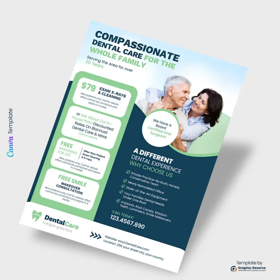 Customizable Canva Template for Dental Clinic Flyers
