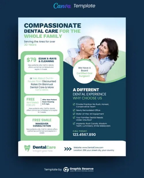 Customizable Canva Template for Dental Clinic Flyers