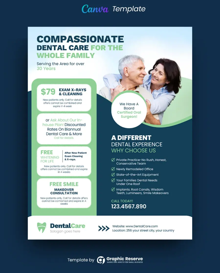 Customizable Canva Template for Dental Clinic Flyers