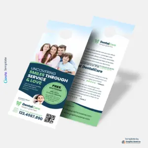 Dental Office Door Hanger Customizable Canva Template