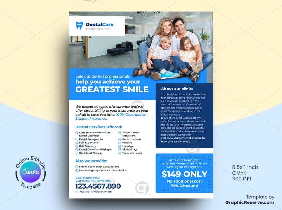 Dental Clinic Canva Flyer - Image 2