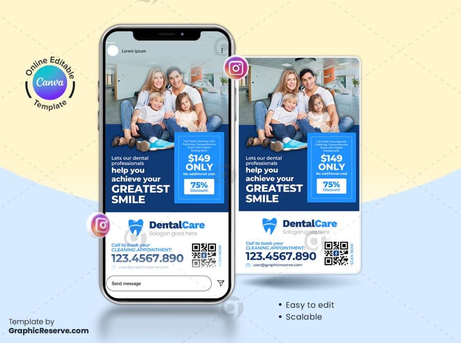 Dental Clinic Canva Instagram Story Banner