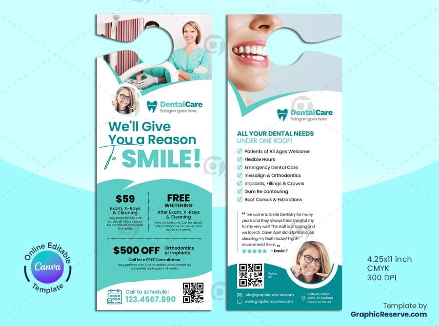 Dental Coupon Marketing Material Canva Template Bundle - Image 5