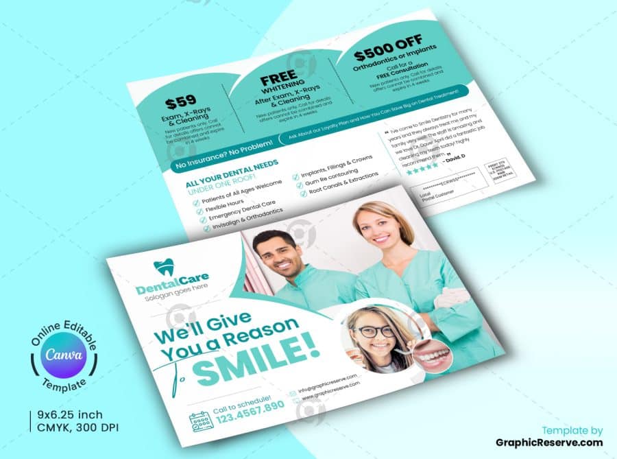 Dental Coupon Marketing Material Canva Template Bundle - Image 3