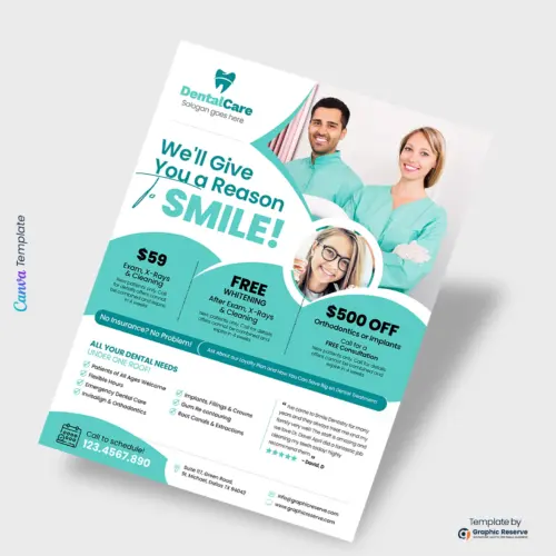 Dental Coupon Flyer Canva Template