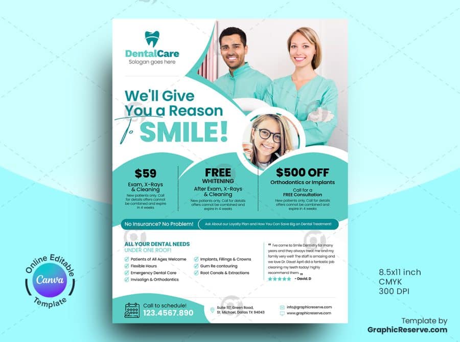 Dental Coupon Flyer Canva Template - Image 2