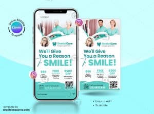 Dental Coupon Instagram Story Banner Canva Template – Canva template