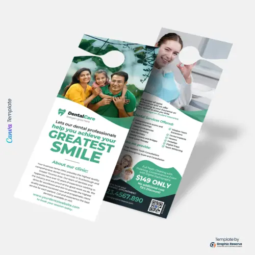 Dental Door Hanger Canva Template