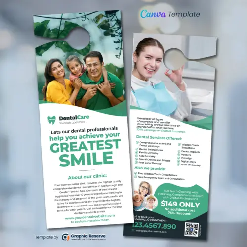 Dental Door Hanger Canva Template